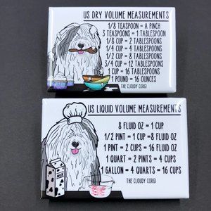 Old English Sheepdog Kitchen Measuring Magnet Set